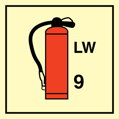 Portable fire extinguishers LW 9 150 x 150 mm