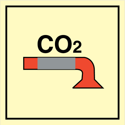 Space protected by CO2 150 x 150 mm