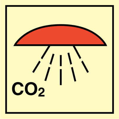 Space protected by CO2 150 x 150 mm