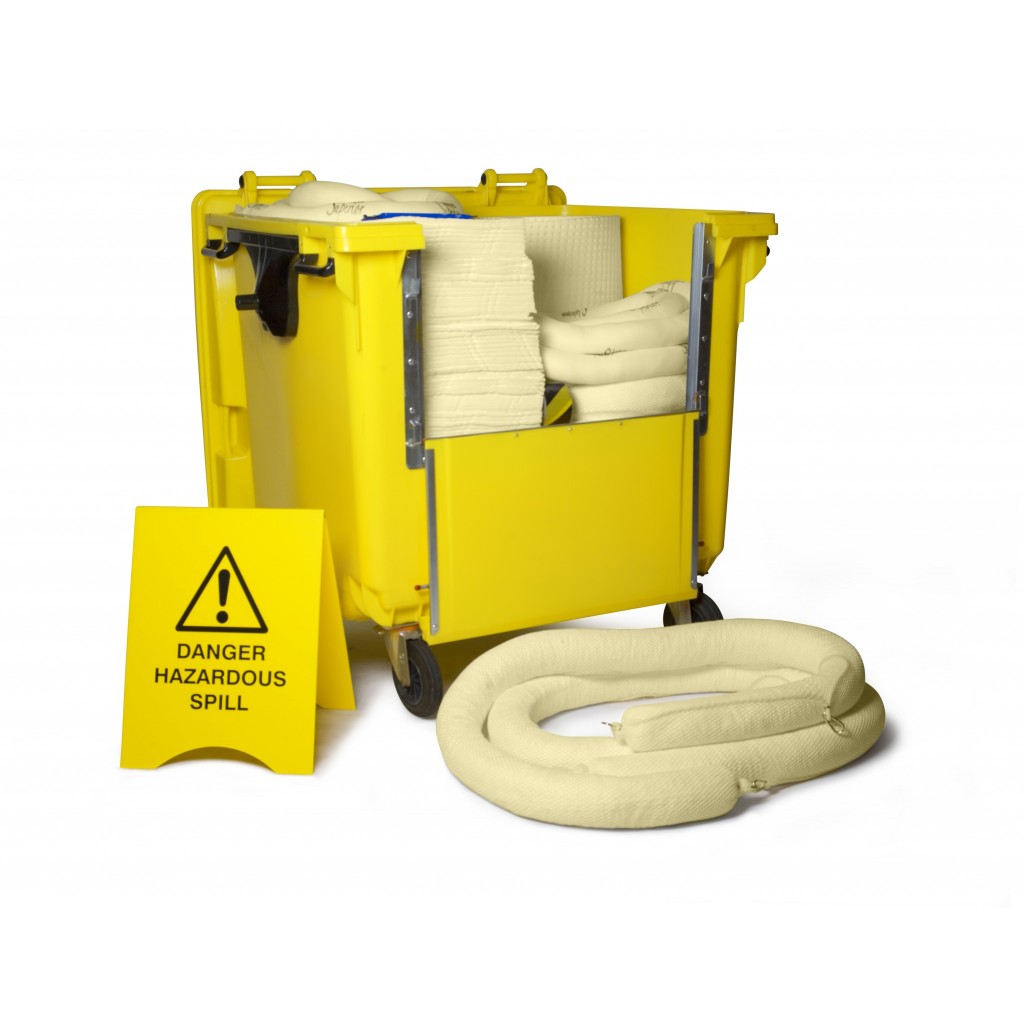 Superior universal og kemisk nødhjælpssæt i container spildkit, optagelseskapacitet 900 liter- almindelig topåbning