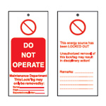 Tagout: Advarsel Tags