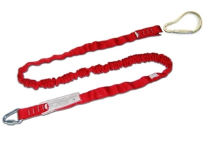 2 meter enkel Pro Absorber lanyard med O-ring og rustfri stål maxikarabinhage.