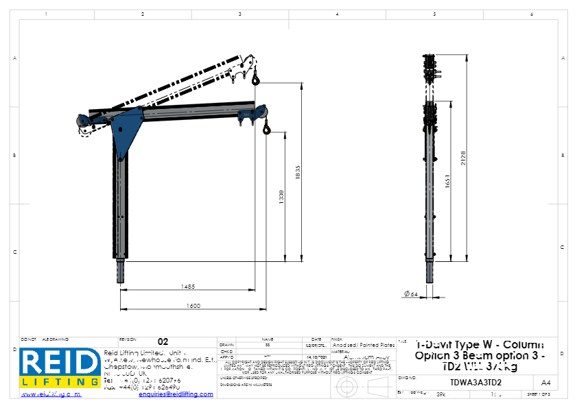 TDWA3A3TD2 T-Davit drawing | Alt om PPE